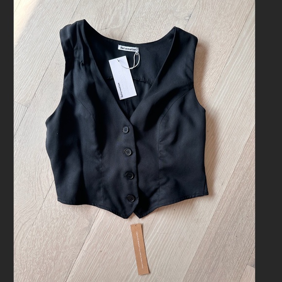 NWT Reformation Devin Twill Vest Size 4 - Picture 2 of 4